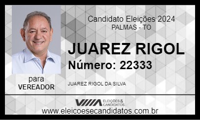 Candidato JUAREZ RIGOL 2024 - PALMAS - Eleições