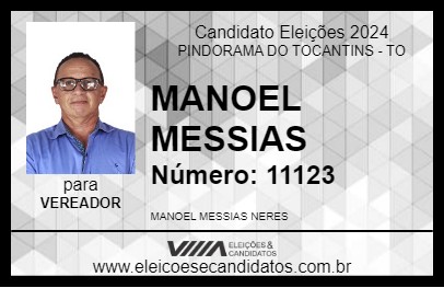 Candidato MANOEL MESSIAS 2024 - PINDORAMA DO TOCANTINS - Eleições