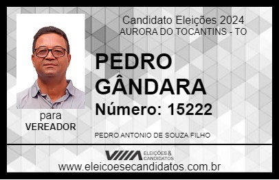 Candidato PEDRO GÂNDARA 2024 - AURORA DO TOCANTINS - Eleições