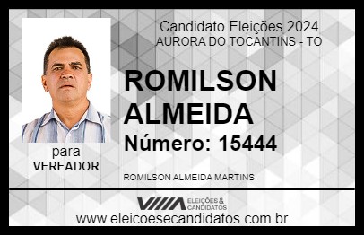 Candidato ROMILSON ALMEIDA 2024 - AURORA DO TOCANTINS - Eleições