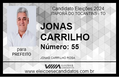 Candidato JONAS CARRILHO 2024 - ITAPORÃ DO TOCANTINS - Eleições