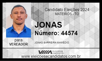 Candidato JONAS 2024 - MATEIROS - Eleições