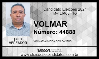 Candidato VOLMAR 2024 - MATEIROS - Eleições