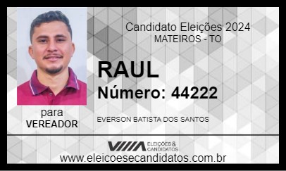 Candidato RAUL 2024 - MATEIROS - Eleições