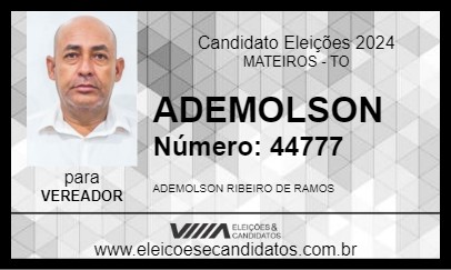 Candidato ADEMOLSON 2024 - MATEIROS - Eleições