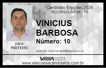 Candidato VINICIUS BARBOSA 2024 - RECURSOLÂNDIA - Eleições