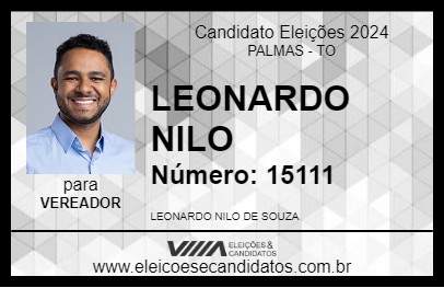 Candidato LEONARDO NILO 2024 - PALMAS - Eleições