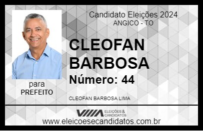 Candidato CLEOFAN BARBOSA 2024 - ANGICO - Eleições