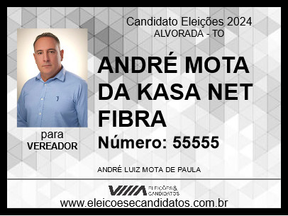 Candidato ANDRÉ MOTA DA KASA NET FIBRA 2024 - ALVORADA - Eleições