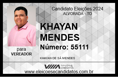 Candidato KHAYAN MENDES 2024 - ALVORADA - Eleições