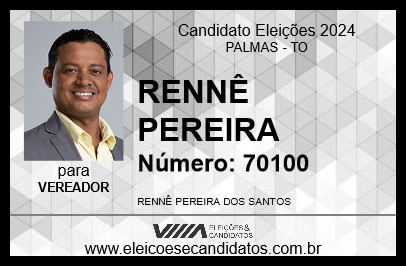 Candidato RENNÊ PEREIRA 2024 - PALMAS - Eleições