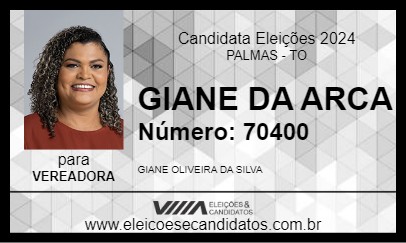 Candidato GIANE DA ARCA 2024 - PALMAS - Eleições