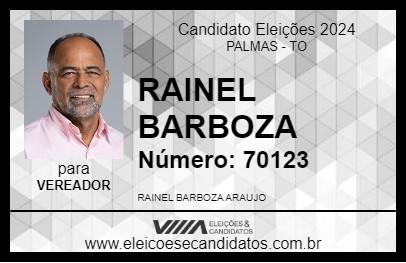 Candidato RAINEL BARBOZA 2024 - PALMAS - Eleições