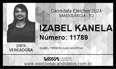 Candidato IZABEL KANELA 2024 - SANDOLÂNDIA - Eleições