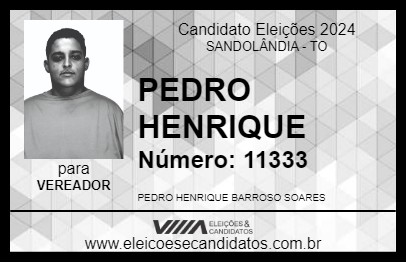 Candidato PEDRO HENRIQUE 2024 - SANDOLÂNDIA - Eleições