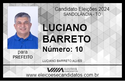 Candidato LUCIANO BARRETO 2024 - SANDOLÂNDIA - Eleições