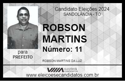 Candidato ROBSON MARTINS 2024 - SANDOLÂNDIA - Eleições