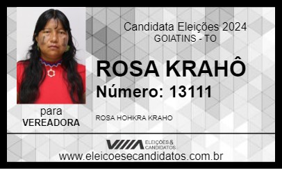 Candidato ROSA KRAHÔ 2024 - GOIATINS - Eleições