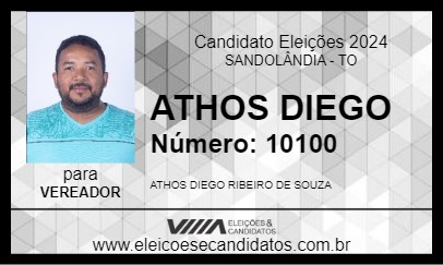 Candidato ATHOS DIEGO 2024 - SANDOLÂNDIA - Eleições