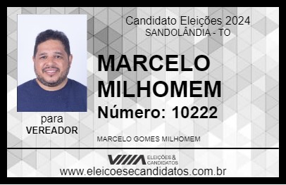 Candidato MARCELO MILHOMEM 2024 - SANDOLÂNDIA - Eleições