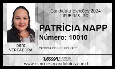 Candidato PATRÍCIA NAPP 2024 - IPUEIRAS - Eleições