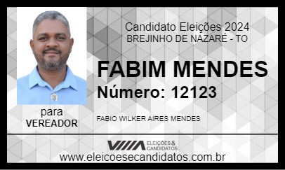 Candidato FABIM MENDES 2024 - BREJINHO DE NAZARÉ - Eleições