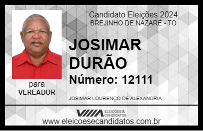 Candidato JOSIMAR DURÃO 2024 - BREJINHO DE NAZARÉ - Eleições