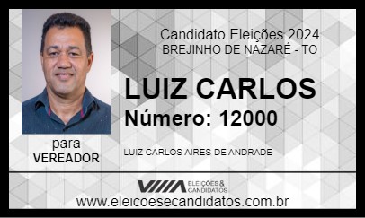 Candidato LUIZ CARLOS 2024 - BREJINHO DE NAZARÉ - Eleições