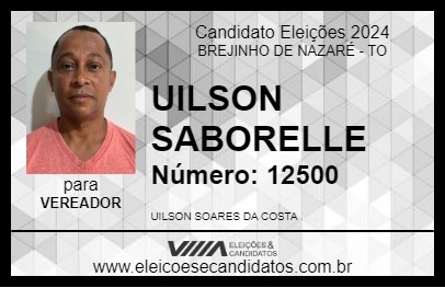 Candidato UILSON SABORELLE 2024 - BREJINHO DE NAZARÉ - Eleições