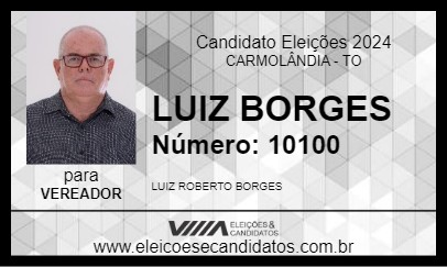 Candidato LUIZ  BORGES 2024 - CARMOLÂNDIA - Eleições