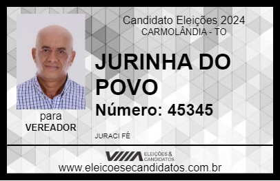 Candidato JURINHA DO POVO 2024 - CARMOLÂNDIA - Eleições