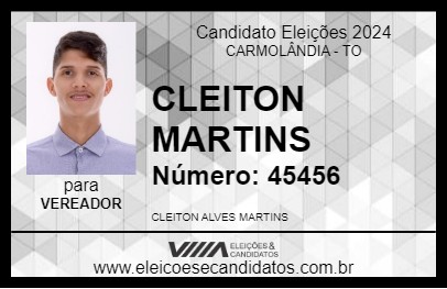 Candidato CLEITON MARTINS 2024 - CARMOLÂNDIA - Eleições