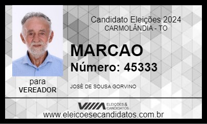 Candidato MARCAO 2024 - CARMOLÂNDIA - Eleições