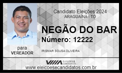 Candidato NEGÃO DO BAR 2024 - ARAGUAÍNA - Eleições