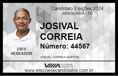 Candidato JOSIVAL CORREIA 2024 - ARAGUAÍNA - Eleições