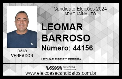 Candidato LEOMAR BARROSO 2024 - ARAGUAÍNA - Eleições