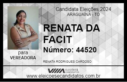 Candidato RENATA DA FACIT 2024 - ARAGUAÍNA - Eleições