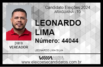 Candidato LEONARDO LIMA 2024 - ARAGUAÍNA - Eleições