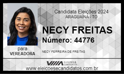 Candidato NECY FREITAS 2024 - ARAGUAÍNA - Eleições