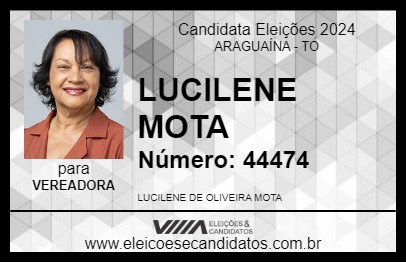 Candidato LUCILENE MOTA 2024 - ARAGUAÍNA - Eleições