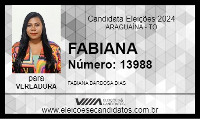 Candidato FABIANA 2024 - ARAGUAÍNA - Eleições