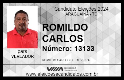 Candidato ROMILDO CARLOS 2024 - ARAGUAÍNA - Eleições