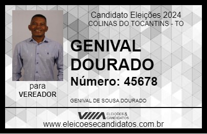 Candidato GENIVAL DOURADO 2024 - COLINAS DO TOCANTINS - Eleições