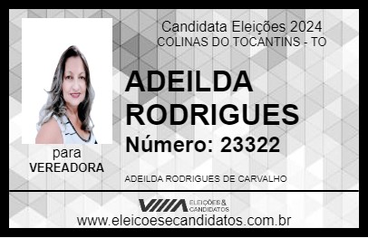 Candidato ADEILDA RODRIGUES 2024 - COLINAS DO TOCANTINS - Eleições