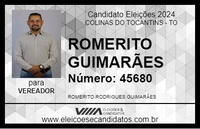 Candidato ROMERITO GUIMARÃES 2024 - COLINAS DO TOCANTINS - Eleições