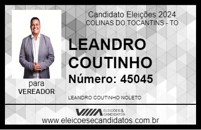 Candidato LEANDRO COUTINHO 2024 - COLINAS DO TOCANTINS - Eleições