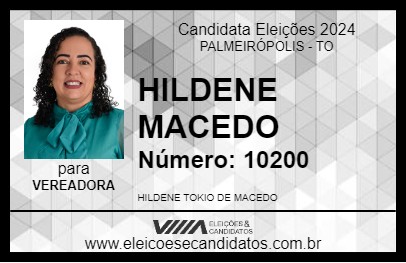 Candidato HILDENE MACEDO 2024 - PALMEIRÓPOLIS - Eleições