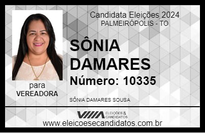 Candidato SÔNIA DAMARES 2024 - PALMEIRÓPOLIS - Eleições