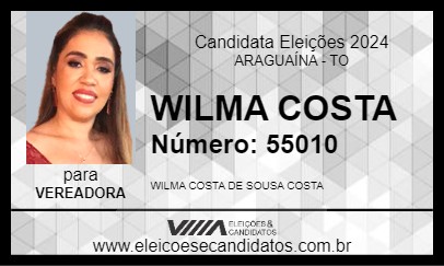 Candidato WILMA COSTA 2024 - ARAGUAÍNA - Eleições