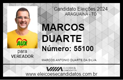 Candidato MARCOS DUARTE 2024 - ARAGUAÍNA - Eleições